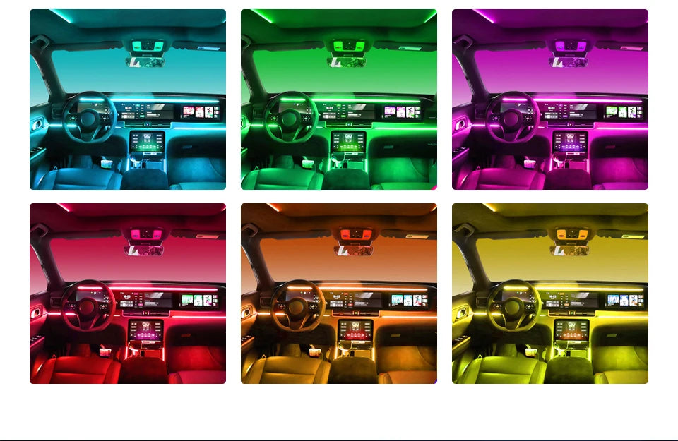 Led Car Ambient Lights RGB 213 64 Color Acrylic Strips