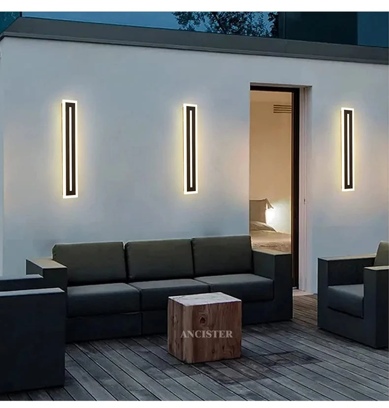 Outdoor waterproof IP65LED long strip wall lamp modern