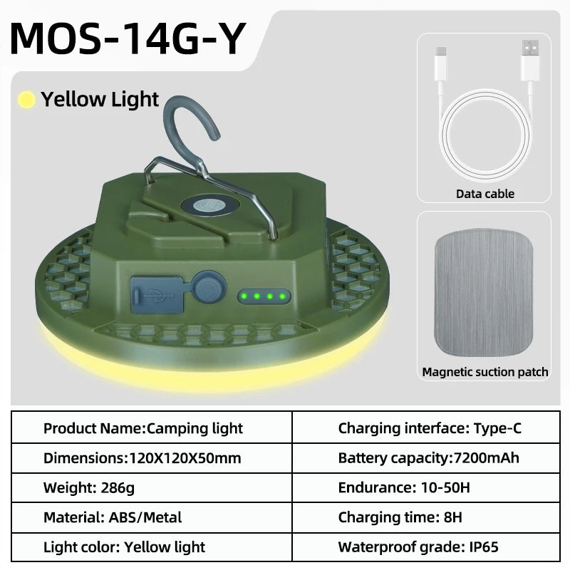 MOSLIGHTING Camping Light Rechargeable Lantern Portable Flashlight