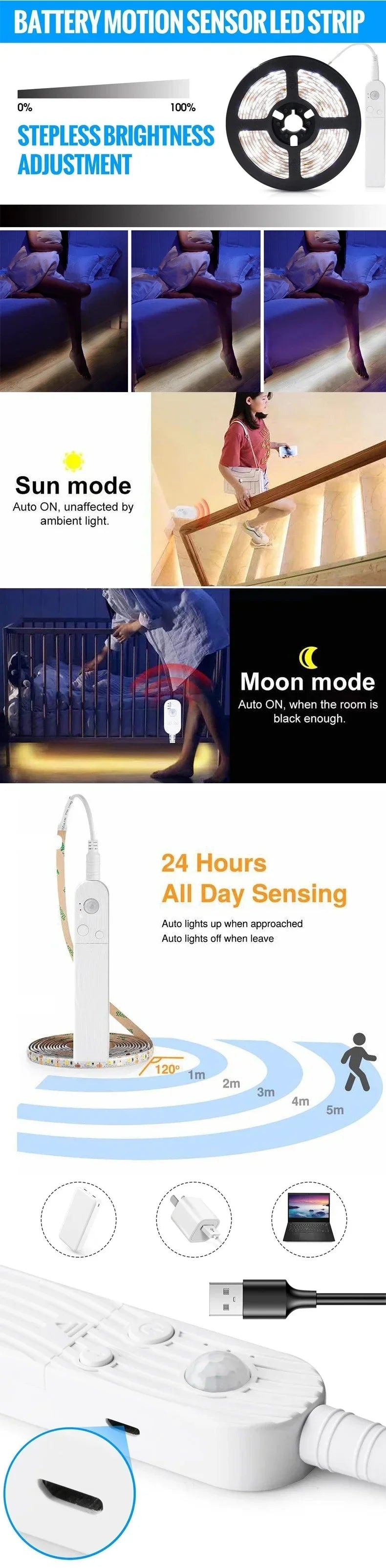 LED Strip Light Touch Sensing Flexible Lights Tape