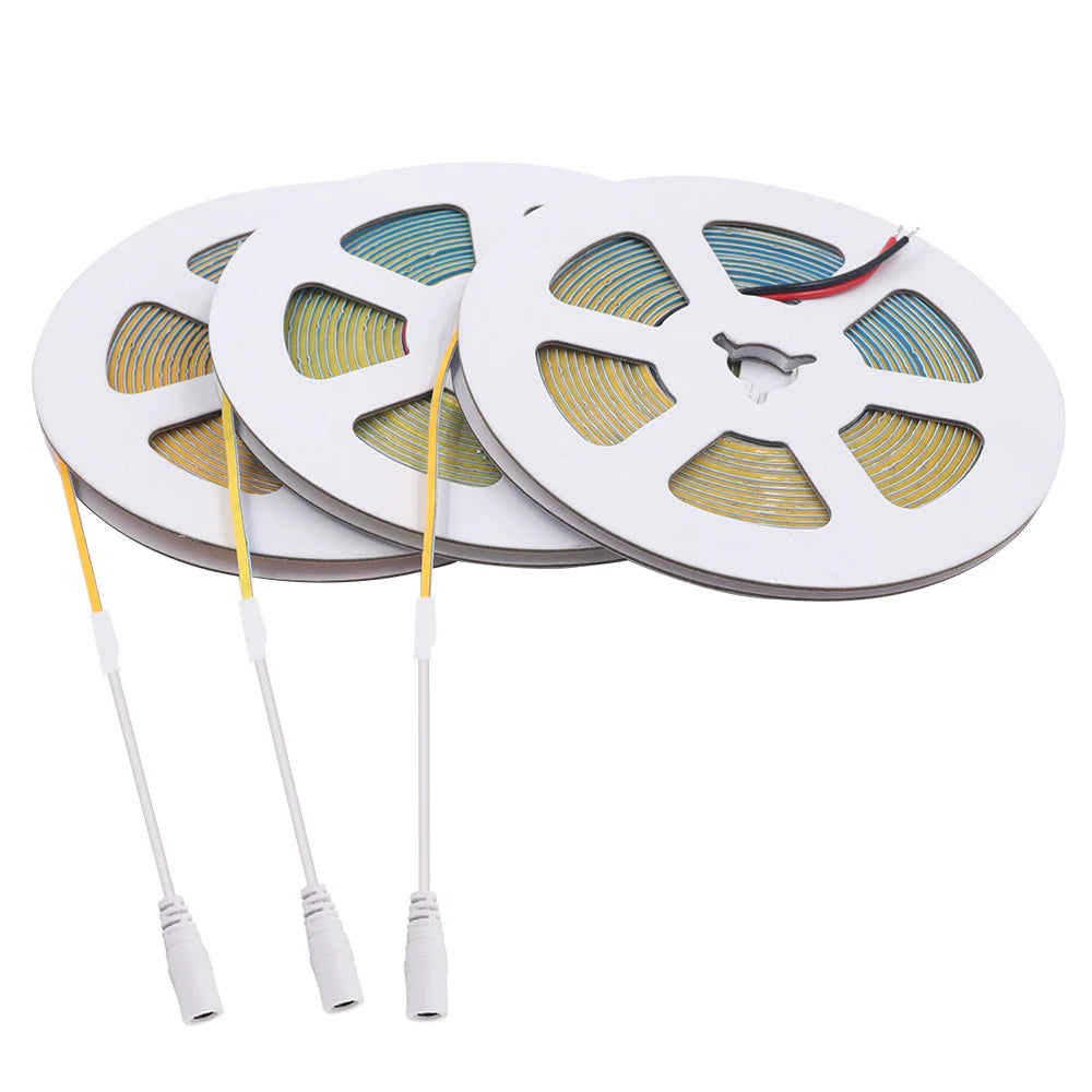 3mm 5mm 8mm PCB COB LED Strip 5V 12V 24V 320LEDs