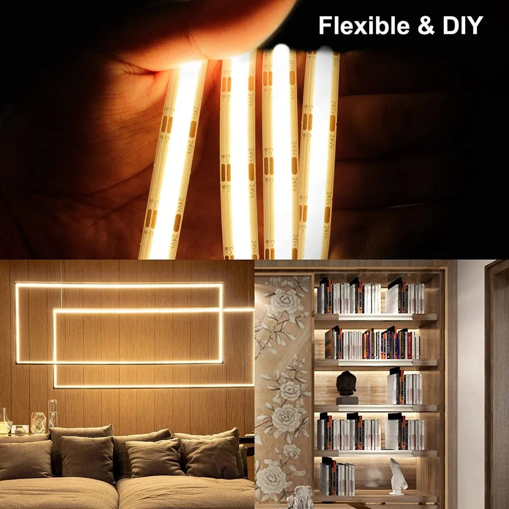 24V FCOB CCT LED Light Strip Color-Changing LED Tape