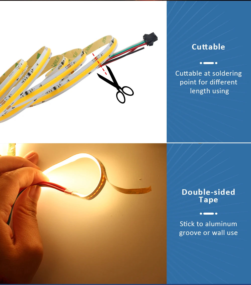 COB Running Water Flow Stair LED Strip Light with  Motion Sensor