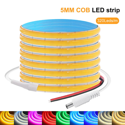 DC 5V 12V COB LED Strip  COB LED Tape Light Bar Lighting