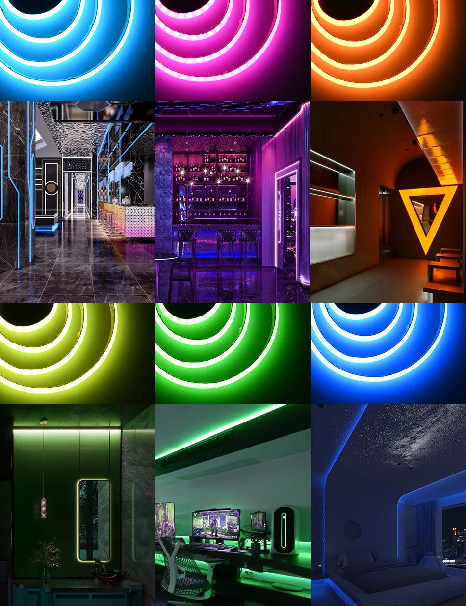 RGB COB LED Strip 576 LEDs/m High Density Flexible Dimmable
