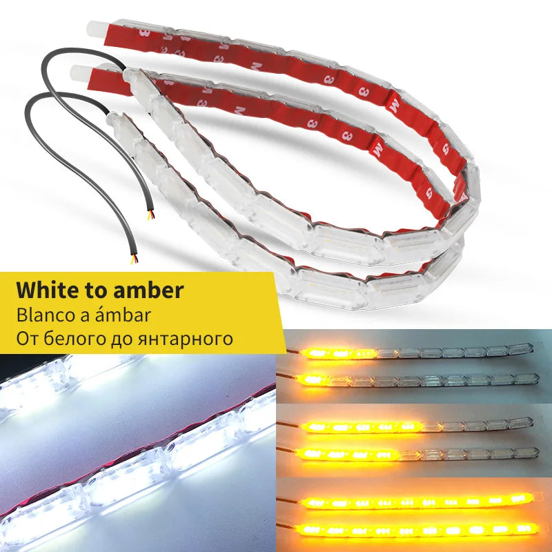 Bright Flexible DRL LED Strip Daylight Turn Signal Headlight