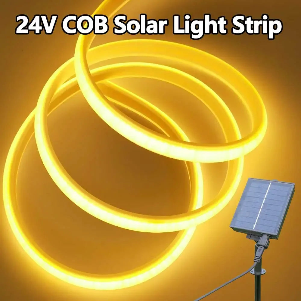 Solar Strip Light 24V COB Solar Neon Light Strips Waterproof