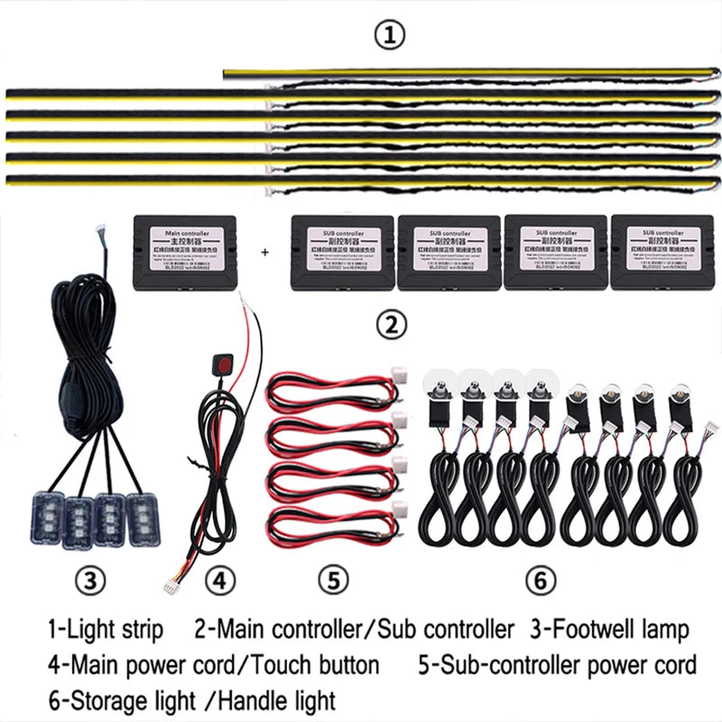 Ambient Light For Car Interior 64 Color Breathe Dashboard