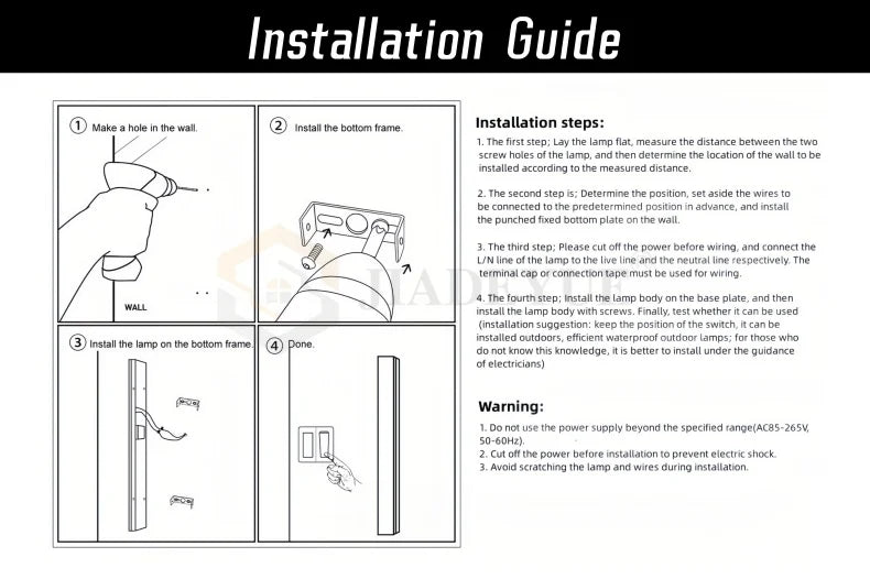 Waterproof LED long wall light ip65 outdoor lighting garden