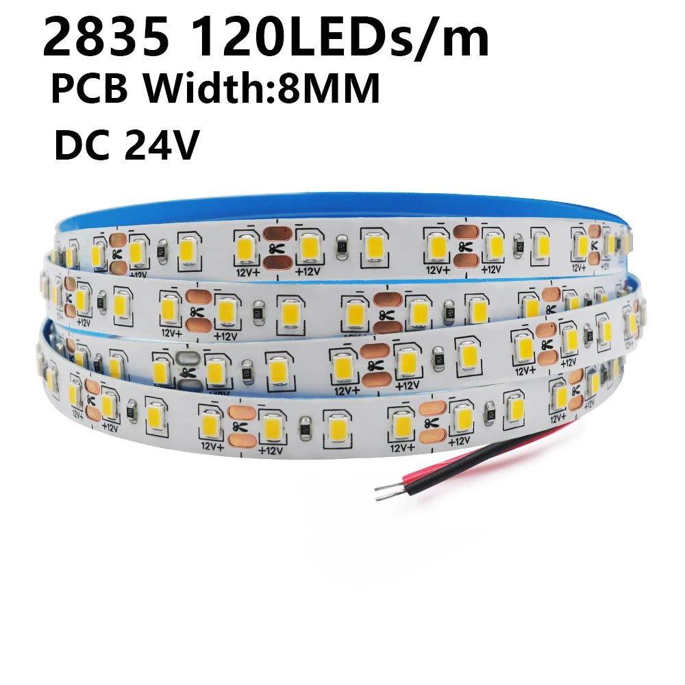 DC 5V 12V 24V Led Strip SMD 2835 120 180 240 LEDs/m Diode Tape