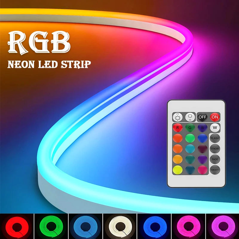 USB LED Neon Rope Lights, RGB Led Strip Lights with Remote