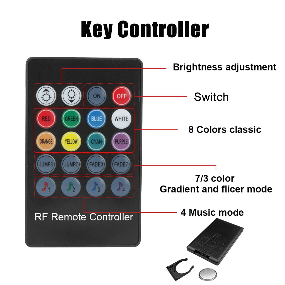 LED Strips RGB Car Interior Light Ambient Lamp Decorative