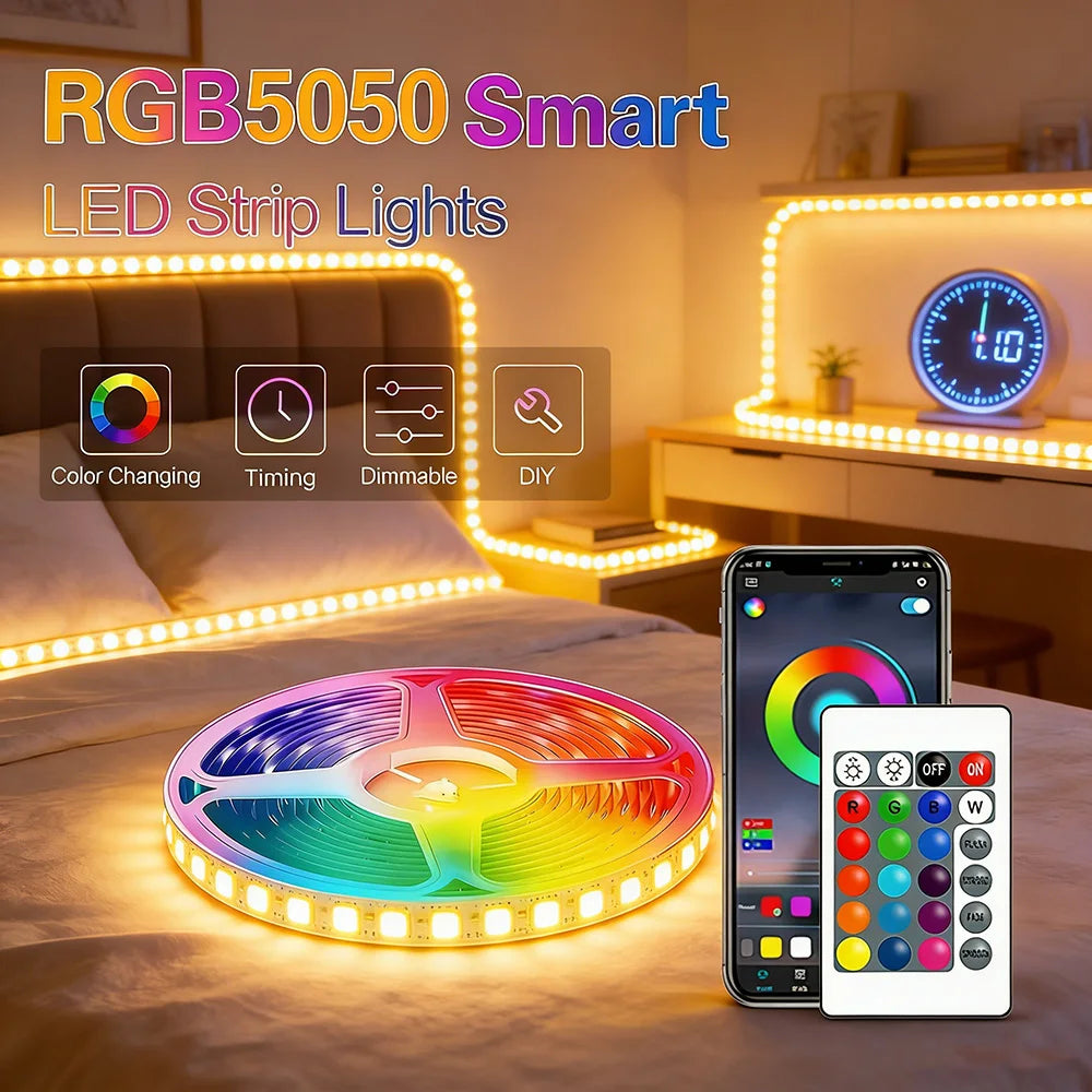 5050 RGB USB LED Strip 5V Bluetooth WiFi Control