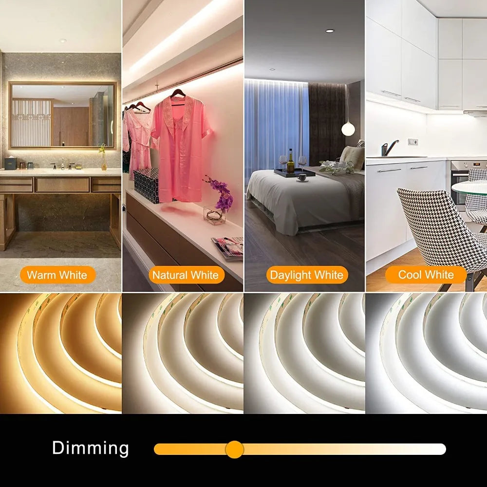 24V FCOB CCT LED Light Strip Color-Changing LED Tape