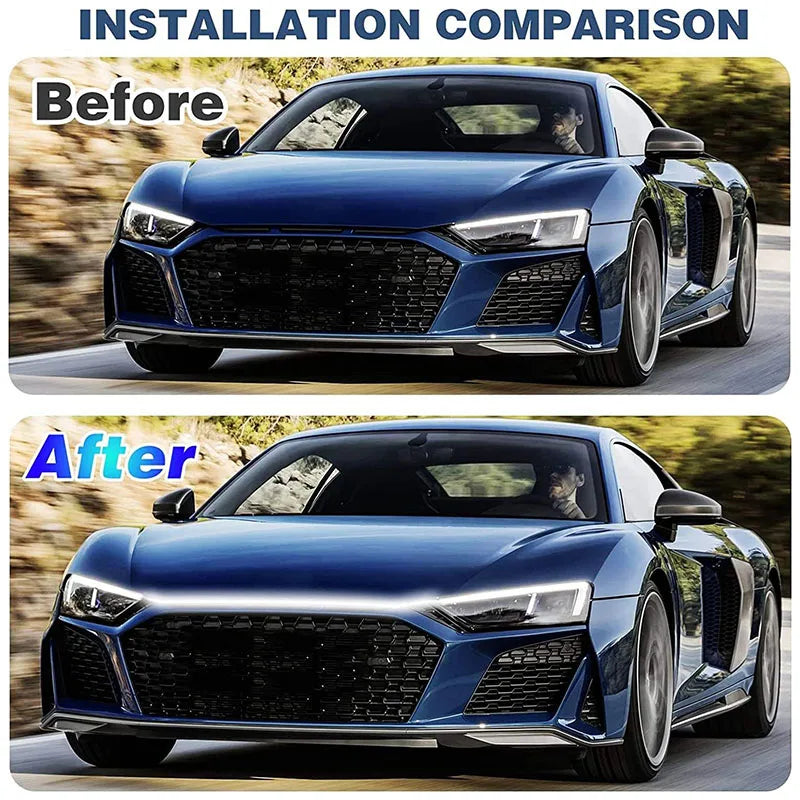 Daytime Running Lights LED Engine Hood Light Bar Kit