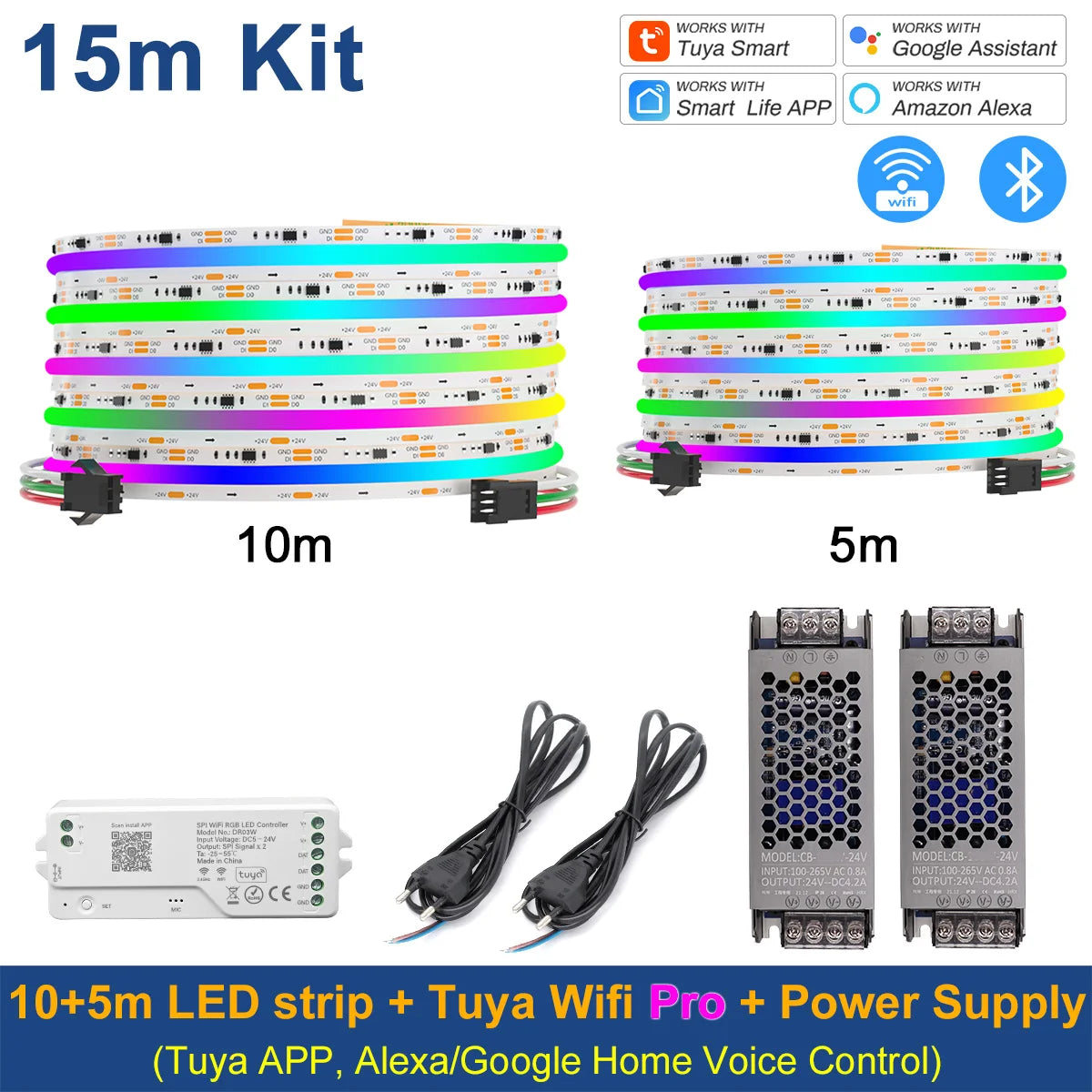 Tuya Wifi RGB-IC COB LED Strip Dream RGB Color Smart Life