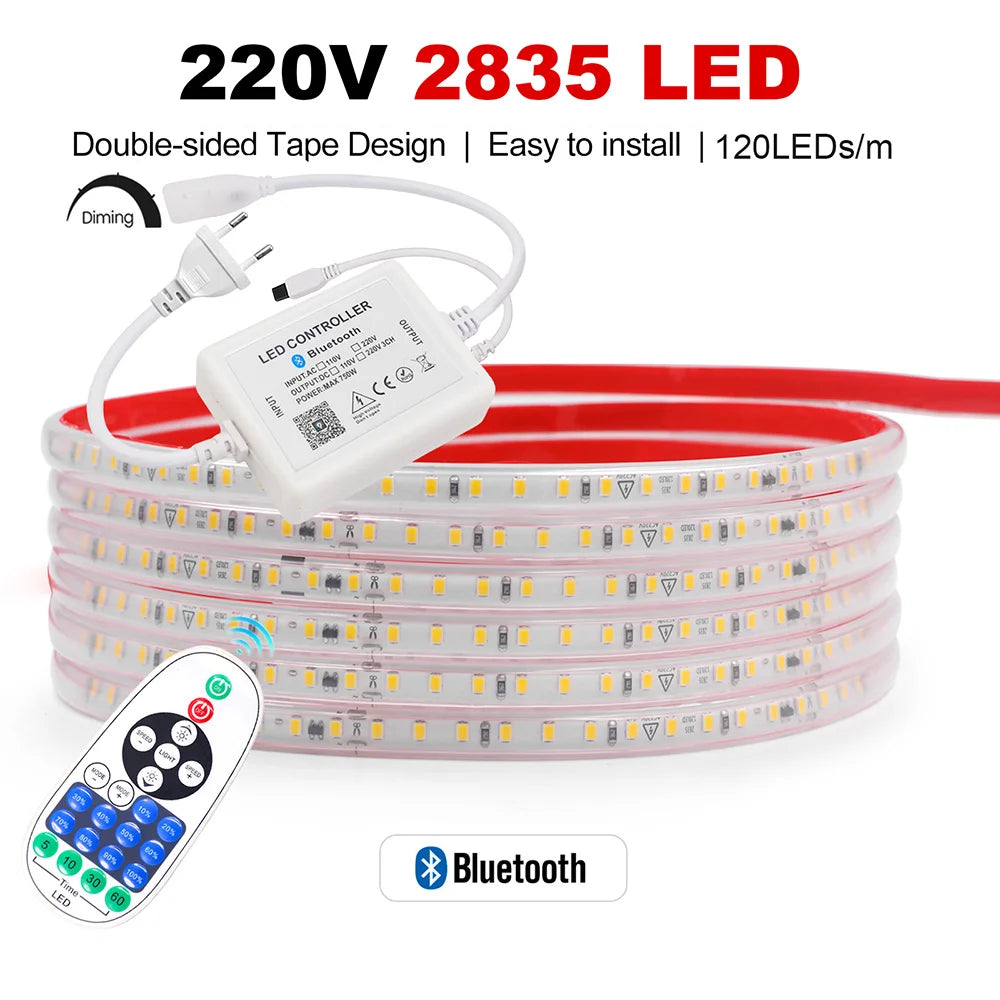 220V Wall Touch LED Strip Light Wifi Bluetooth Remote Control