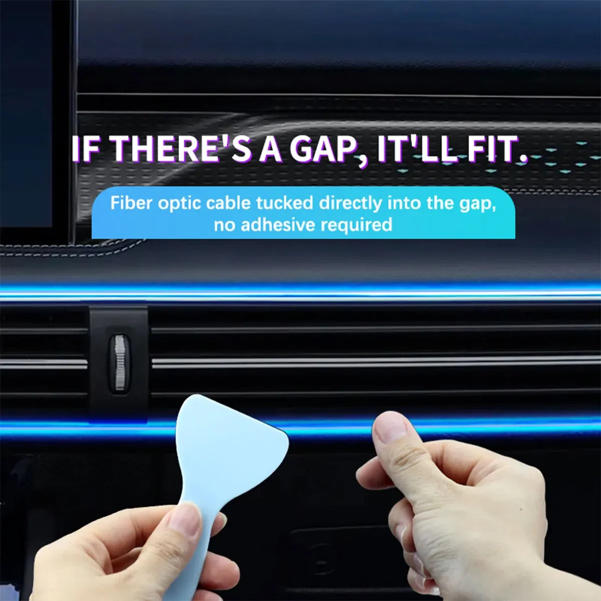 Car RGB LED Ambient Light Strip USB Fiber Optic Atmosphere
