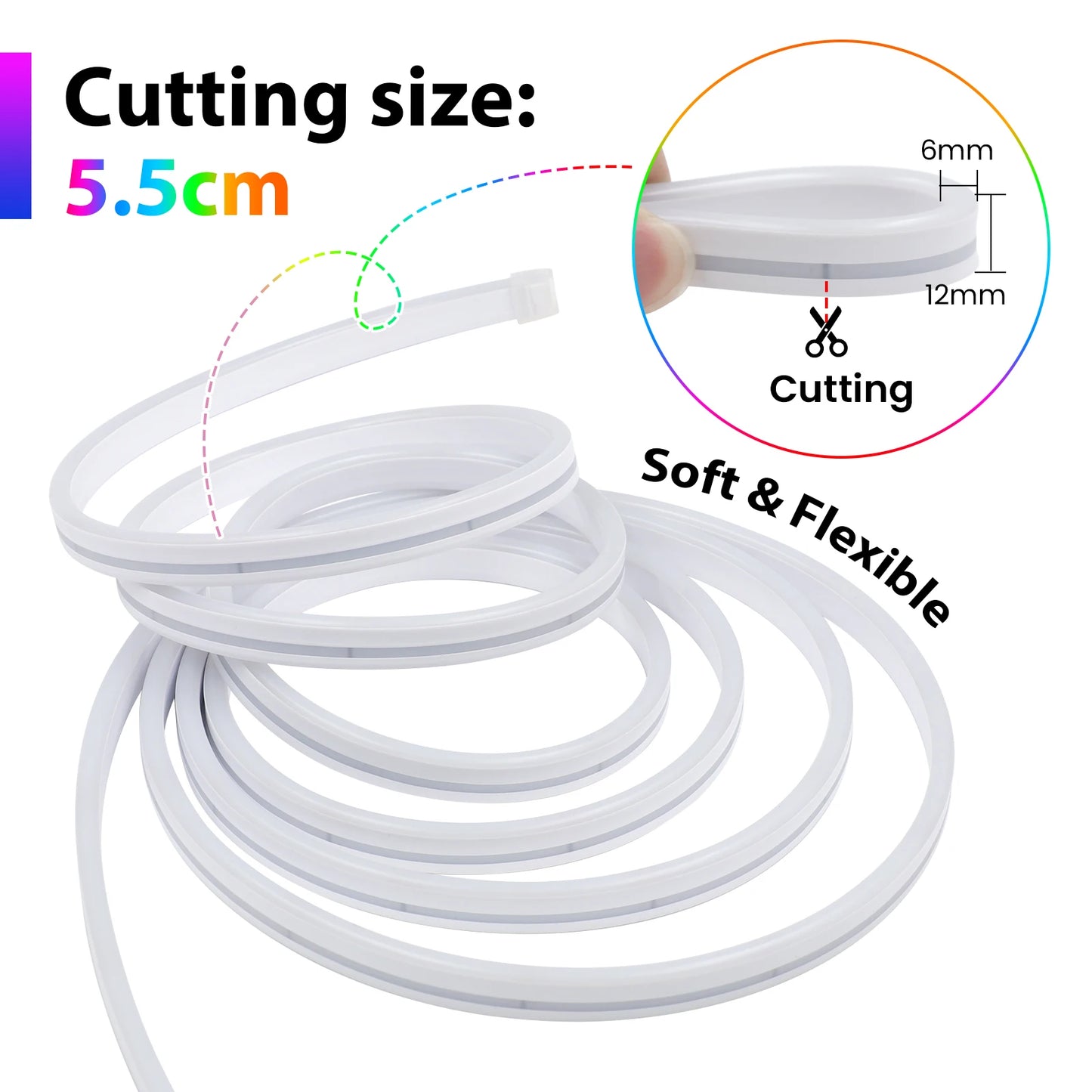 3AA Battery Powered 5V RGB Color-changing LED Neon Strip Light