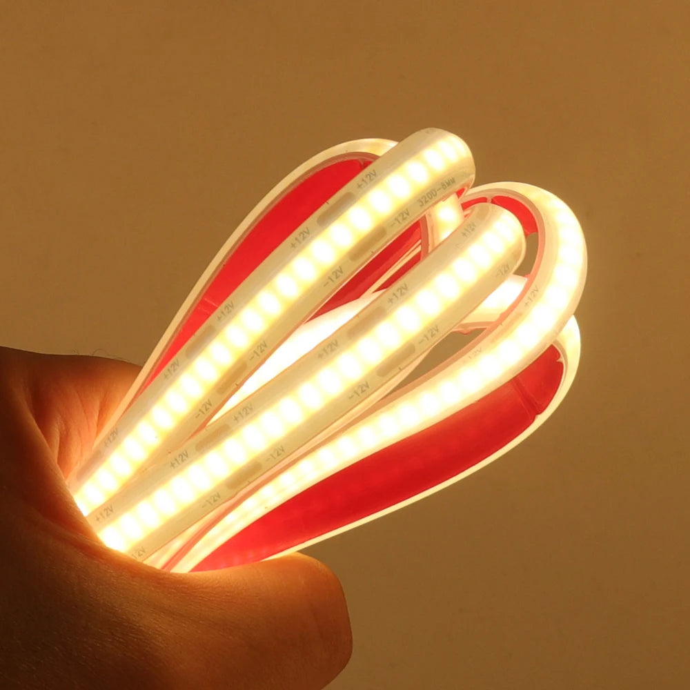12V 24V IP68 Waterproof COB LED Strip Light 320LEDs