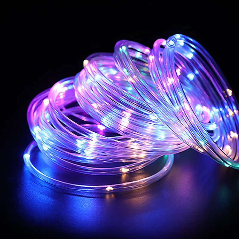 300LED Solar Rope Strip Light Outdoor Fairy Light Strings