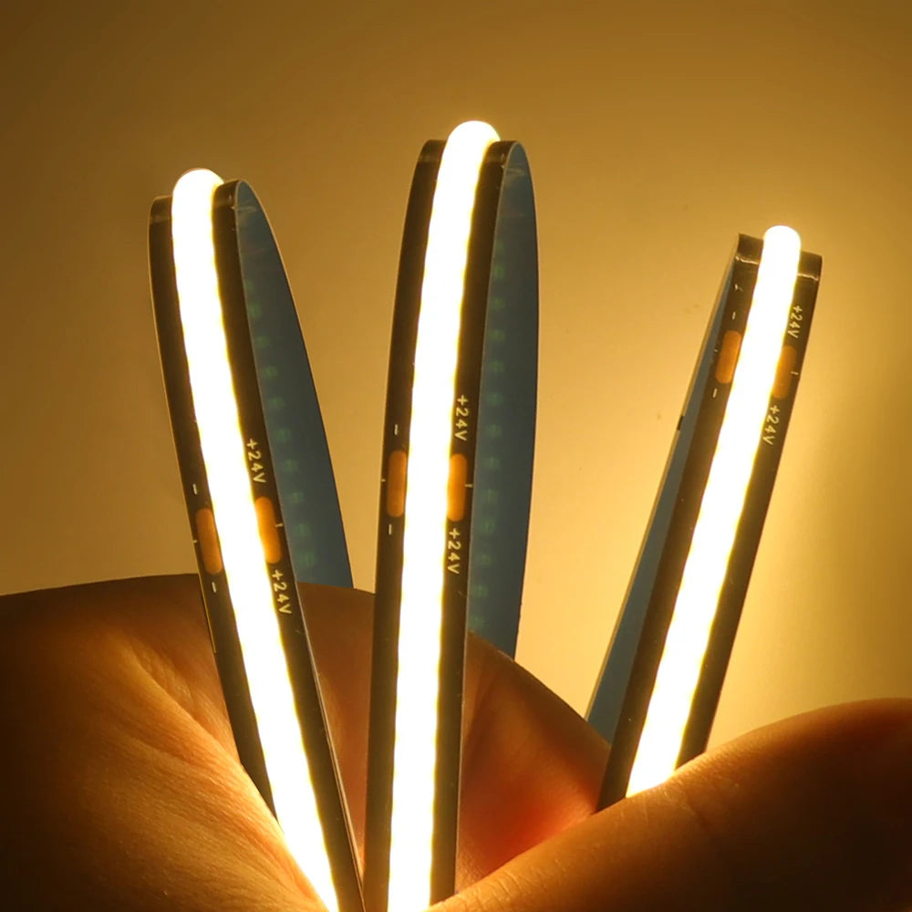 Black PCB COB LED Strip Light High Density Lighting