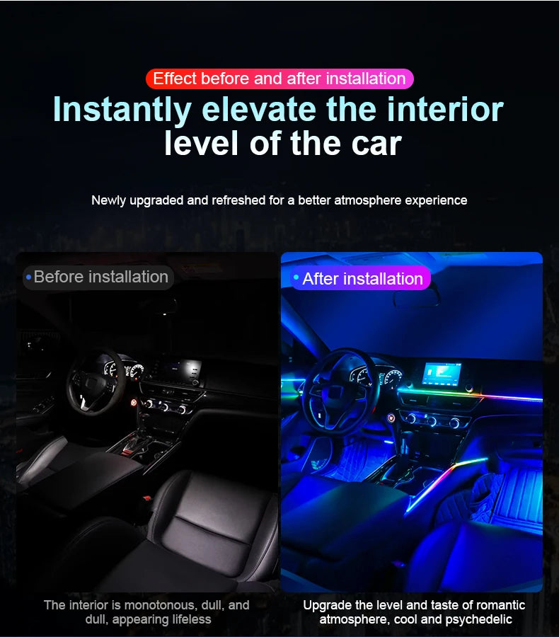 18 in 1 Dual Zone Symphony Streamer Car Ambient Light Interior