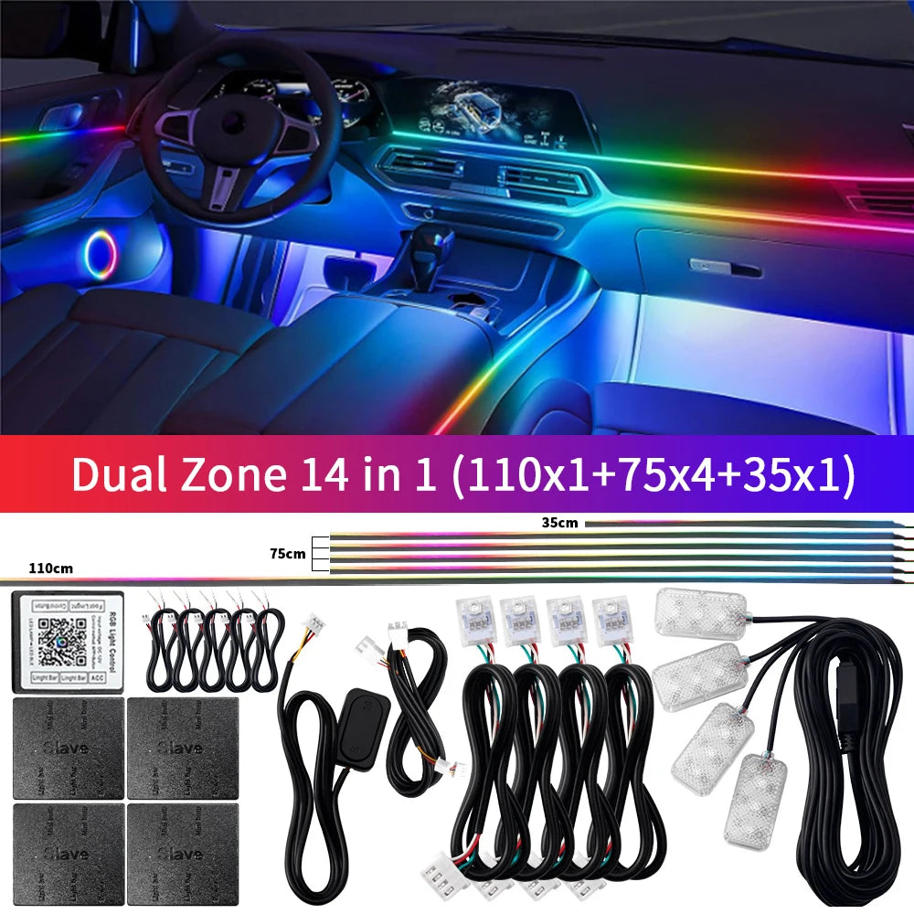 Dual Zone 18 in 1 Symphony RGB Car Ambient Light