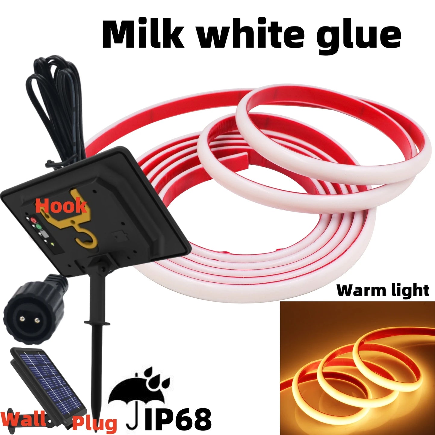 DC 24V COB Solar Neon Light Strips 320LEDs 480LEDs Lighting