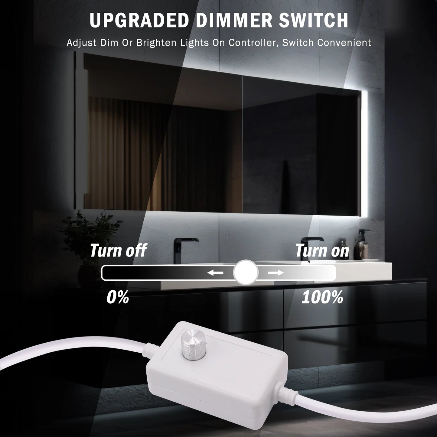 COB LED Strip Light With EU Switch/Dimmer Plug