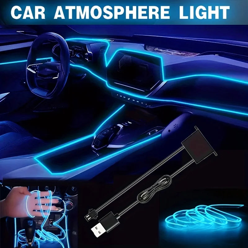 Car Interior Atmosphere Light Strip 5M EL Wiring Decorative