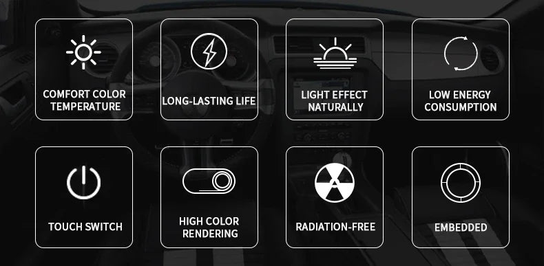 Car Ambient Decoration Lamp RGB Fiber Optic Neon Strip