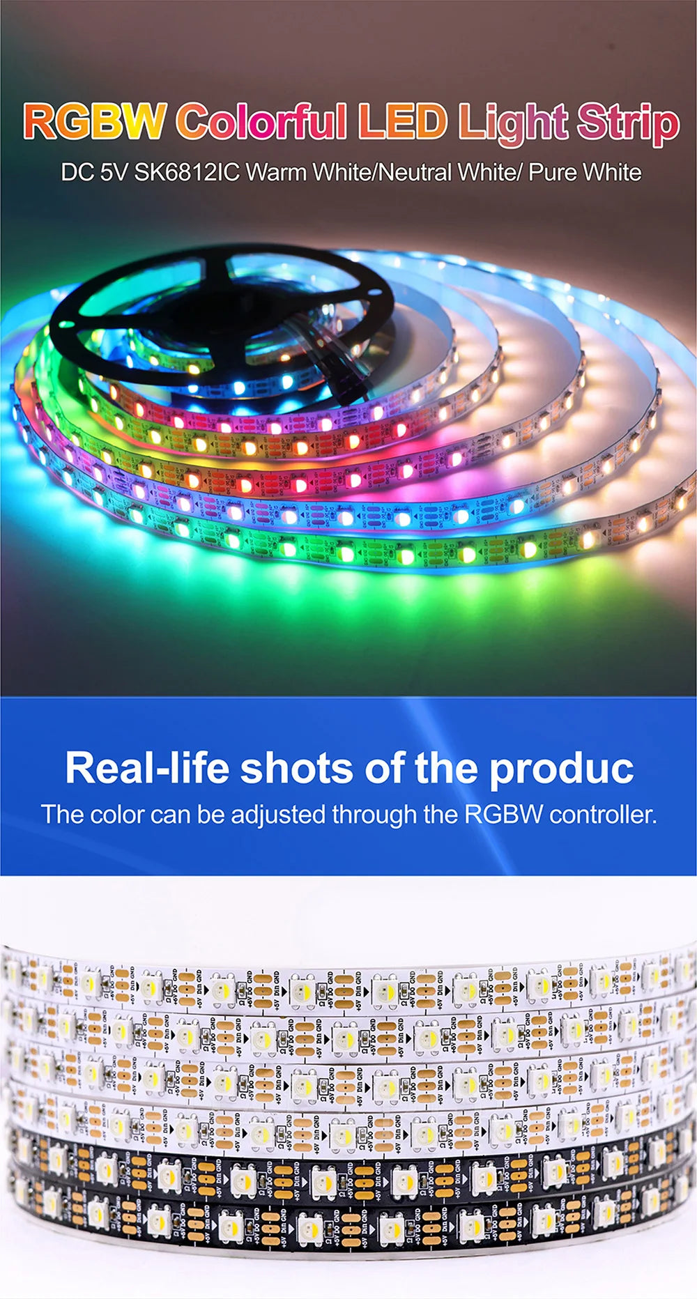 4IN1 Addressable WS2812 SK6812 Pixel LED Strip 5050 RGB