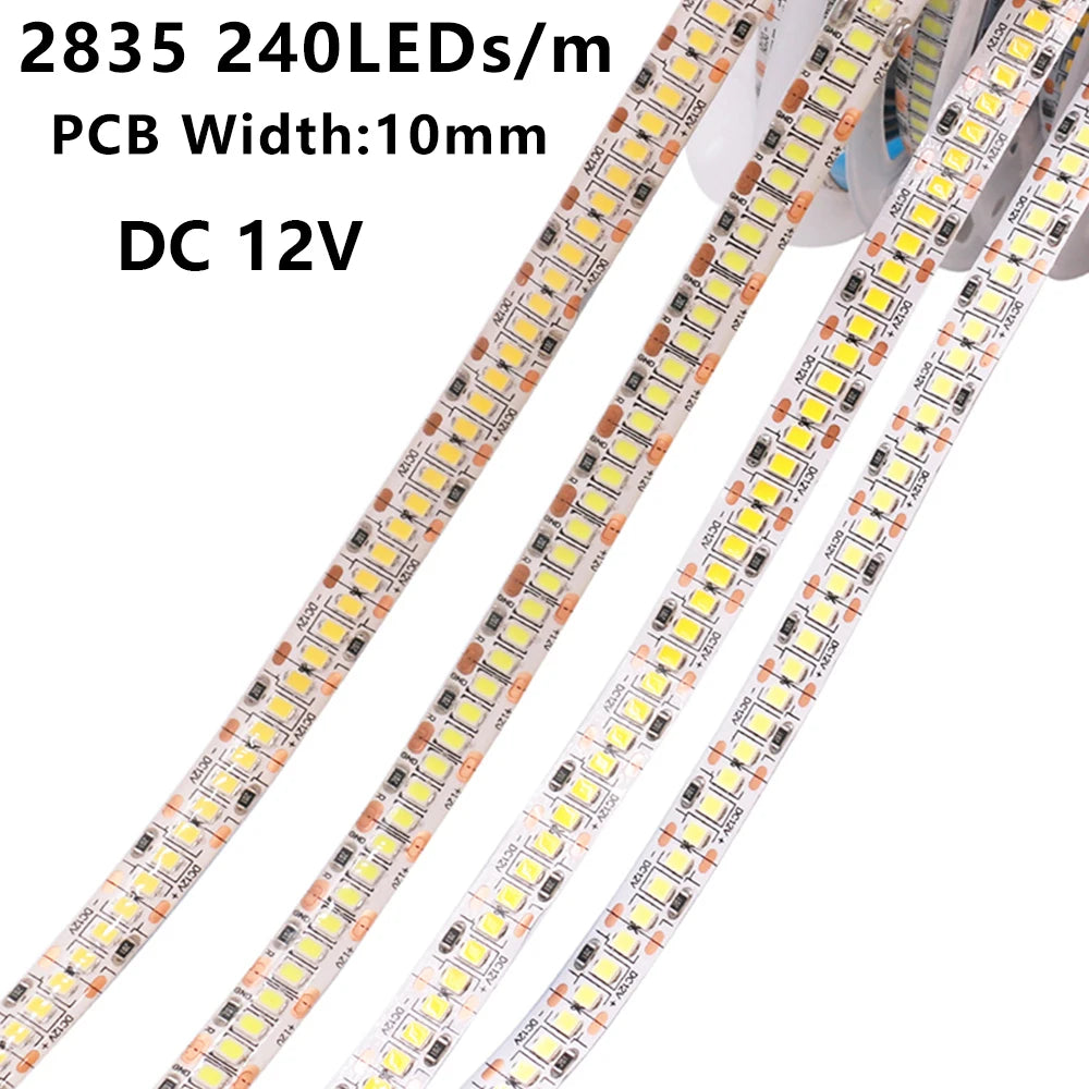DC 5V 12V 24V Led Strip SMD 2835 120 180 240 LEDs/m Diode Tape