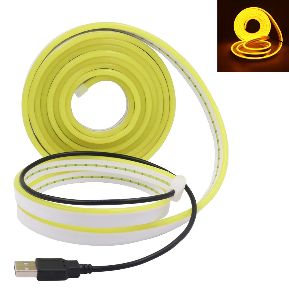 USB Neon LED Strip Light 5V 120LEDs Flexible Neon Rope Tape