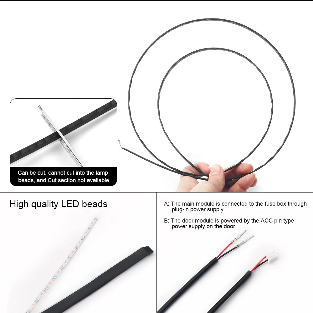 18 in 1 Dual Zone Symphony Streamer Car Ambient Light Interior