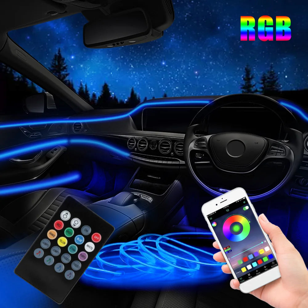 LED Strips RGB Car Interior Light Ambient Lamp Decorative