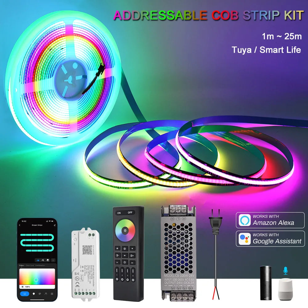 Led Strip Rom RGB-IC COB LED Strip with Tuya Wifi Controller LED Tape – Led Strips Room