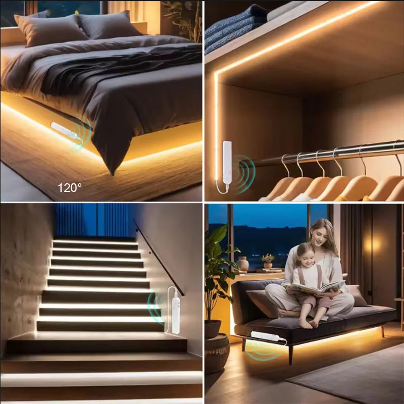 Motion Sensor Led Lights Strip for Stair Closet Under Cabinet Lighting