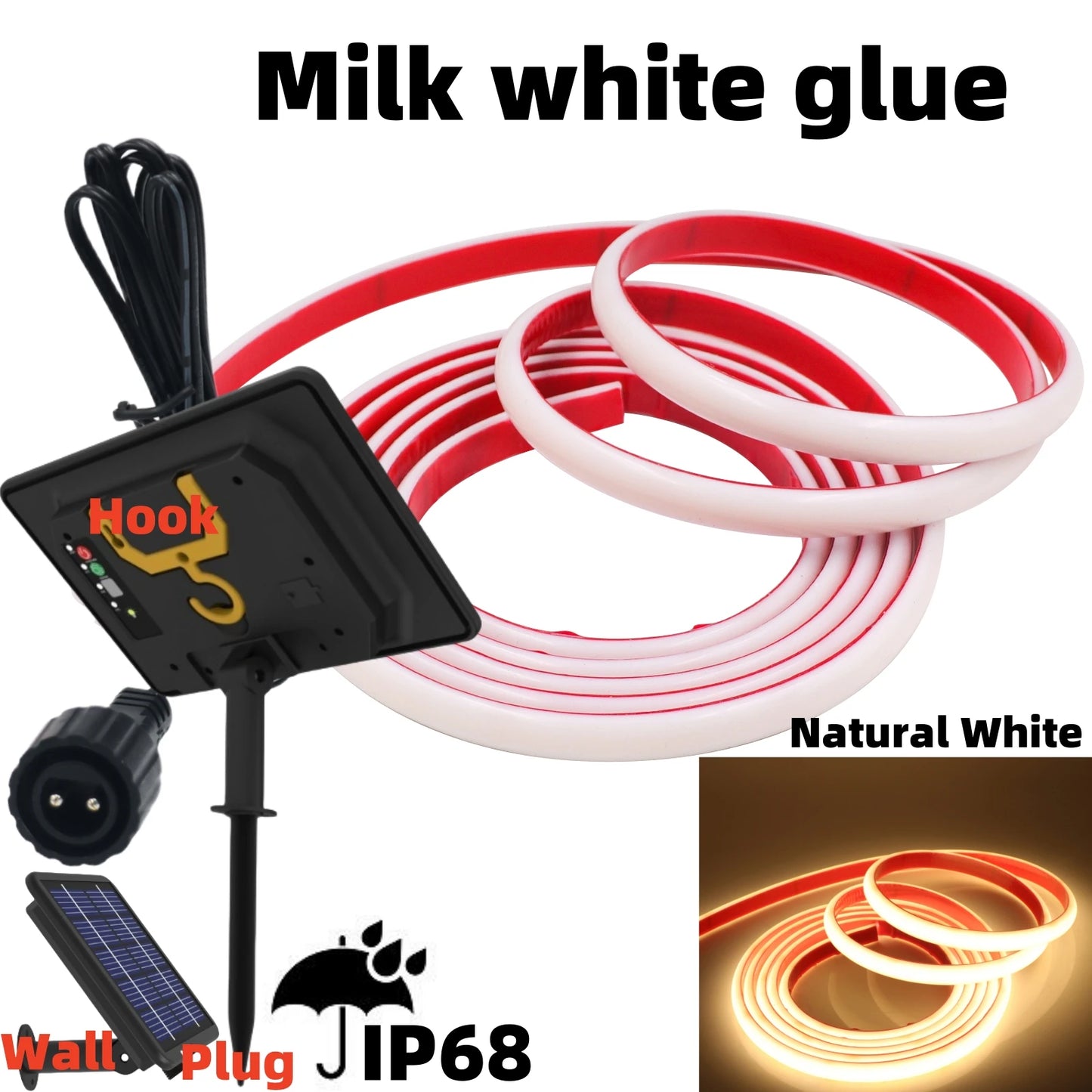 DC 24V COB Solar Neon Light Strips 320LEDs 480LEDs Lighting