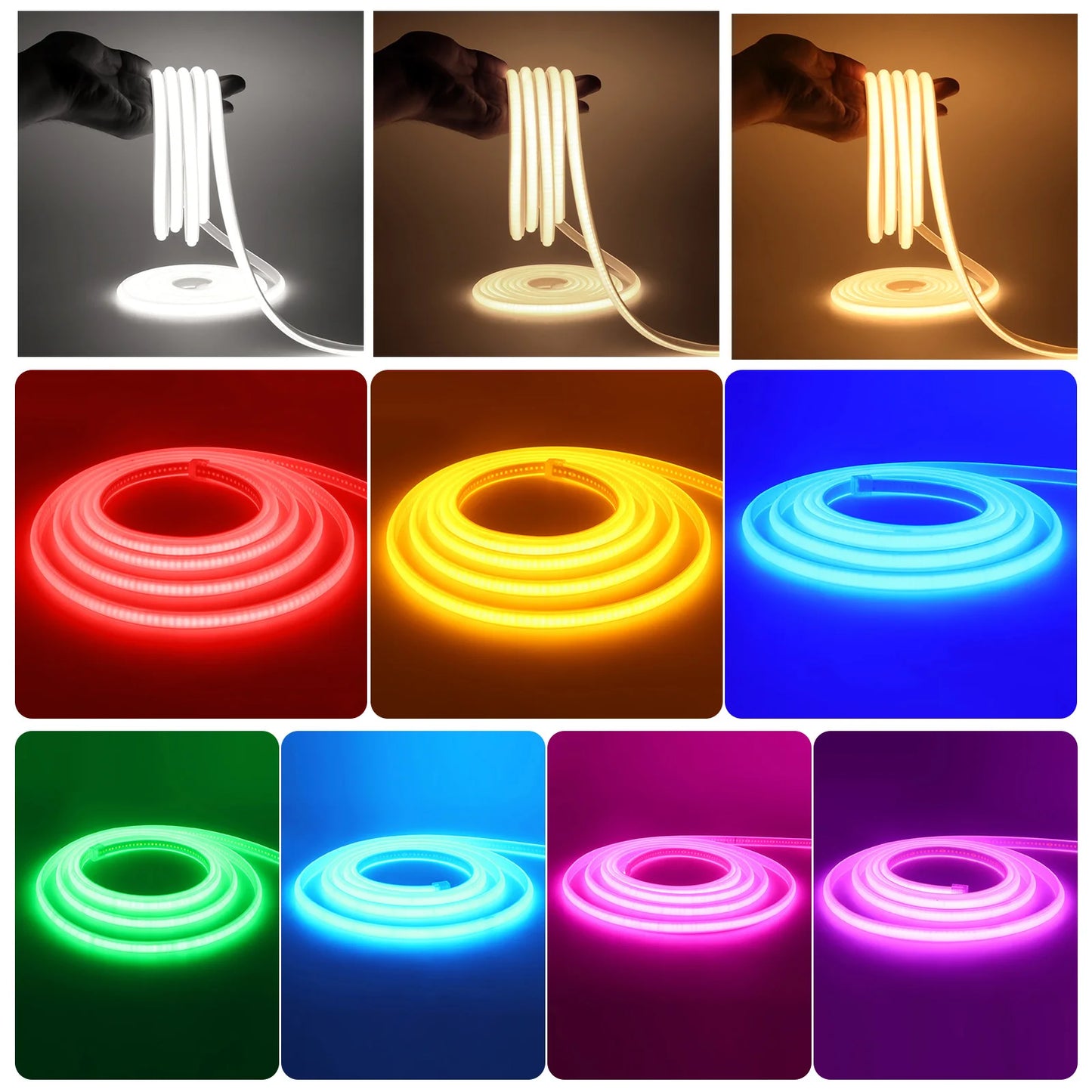 220V COB Strip Waterproof Home Decor Outdoor Flexible LED Light