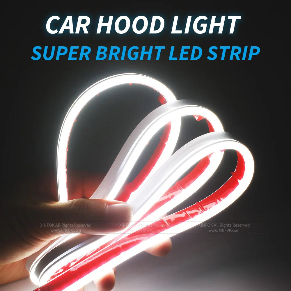 Car Hood Light Strip Daytime Running Flexible LED Auto
