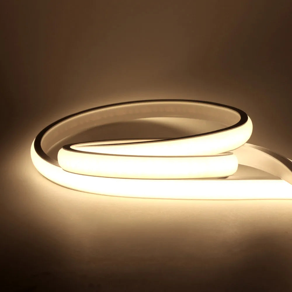 Dimmable COB LED Neon Strip Light 220V Dimmer Switch Power Kit