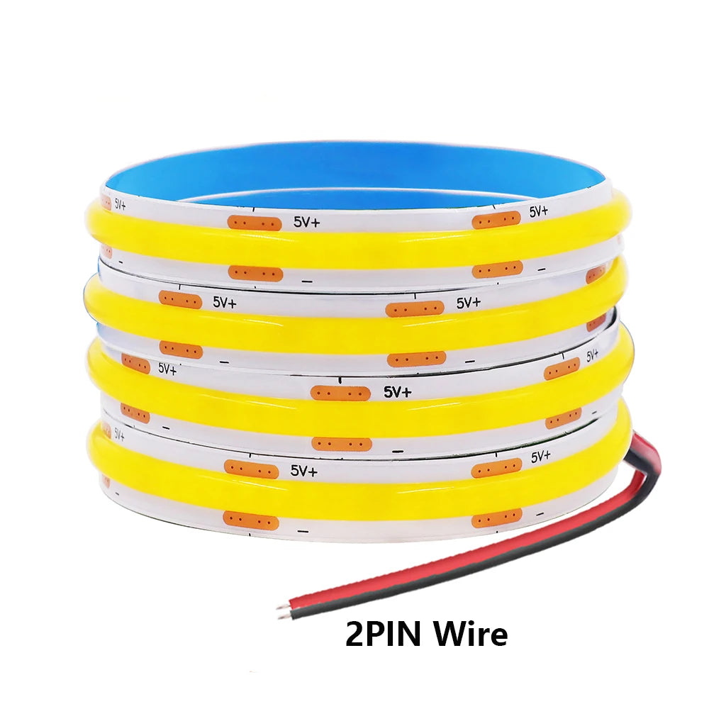 5V USB COB LED Strip Light 3Keys Touch Dimmable ON/OFF Switch