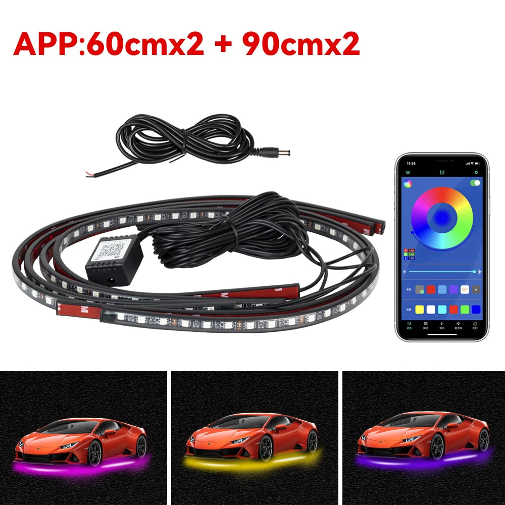 Car Charssis Flexible LED Strip Light LED Underbody APP Control