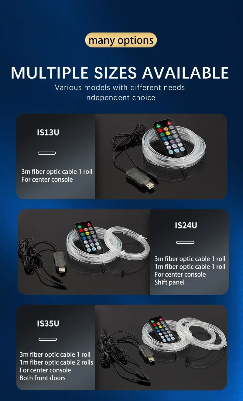 3M Car Interior Led Decorative Lamp EL Wiring