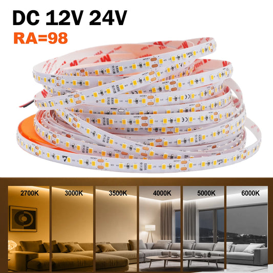 12V 24V LED Strip Light RA98 2835 120LEDs/m Flexible Tape Home Decor