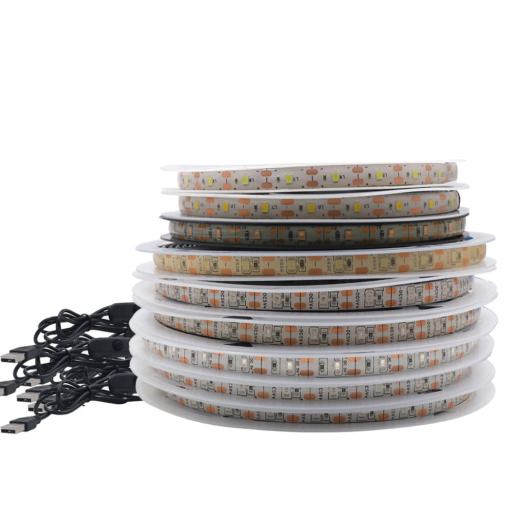LED Strip Light USB 60Leds/m Flexible Led Tape for Room Decor