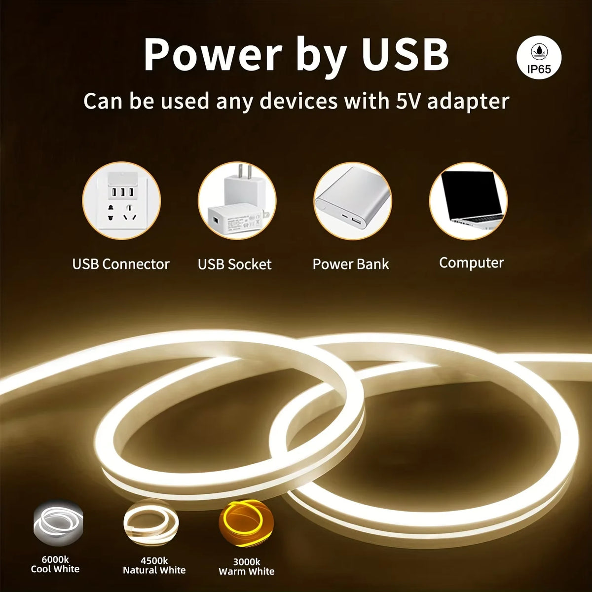 Led Light Strip USB Dc 5V Dimmable Touch Sensor