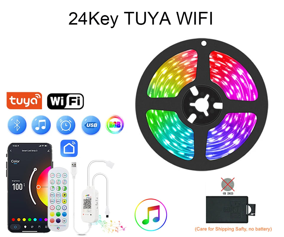 Wifi Rgb Led Strip Lights 5050 Tv Backlight Smart Led Tape Light
